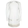 Young Versace White Knit Gold Studded Zip Detail Long Sleeve Dress XXS / 8 Yrs For Kids