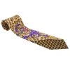 Gianni Versace Yellow Leopard Printed Silk Tie For Men