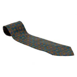 Gianni Versace Blue Silk Medusa Tie For Men
