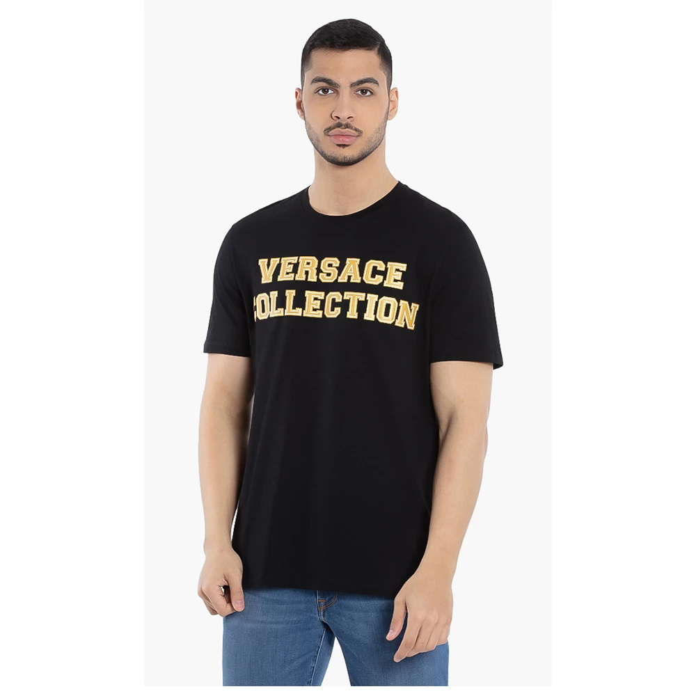 Versace Black Logo Graphic Print T-Shirt XL For Men