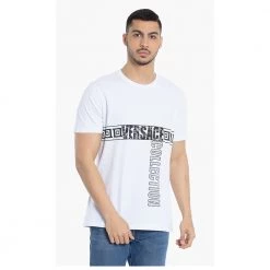 Versace White Logo Graphic Print T-Shirt XL For Men