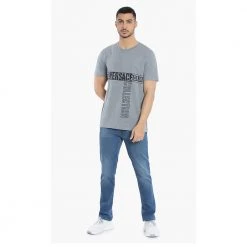 Versace Grey Logo Graphic Print T-Shirt XL For Men