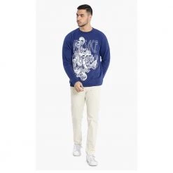 Versace Blue Logo Cotton Sweatshirt L For Men