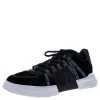 Versace Black Suede Leather And Rubber Medusa Lace Up Sneakers Size 42.5 For Men