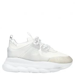Versace White Chain Reaction Sneakers Size EU 41.5 For Men