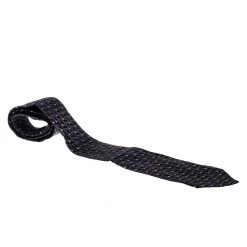 Gianni Versace Vintage Purple Patterned Silk Jacquard Traditional Tie For Men