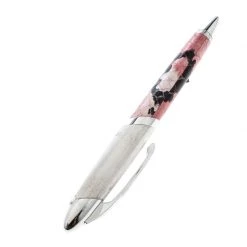 Versace Pink Embossed Silver Tone Rollerball Pen For Men