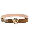 Versace Brown Studded Suede Medusa Belt 105CM For Men