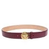 Versace Dark Pink Leather Medusa Belt 105CM For Men