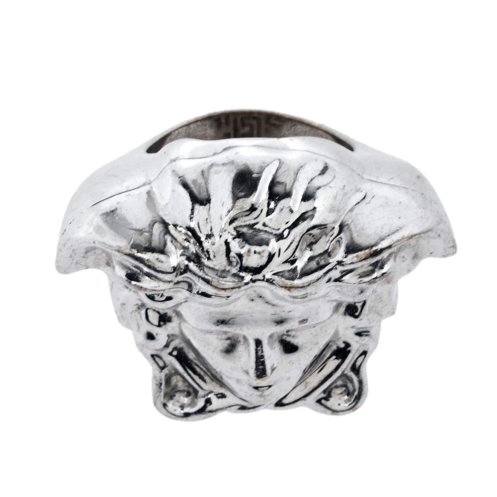 Versace Silver Tone Medusa Ring Size EU 54 For Men - Image 5