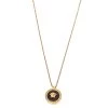 Versace Gold Tone Black Resin Medusa Head Pendant Necklace For Men