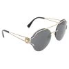 Versace Gold Tone/Black Mod.2184 Round Sunglasses For Men