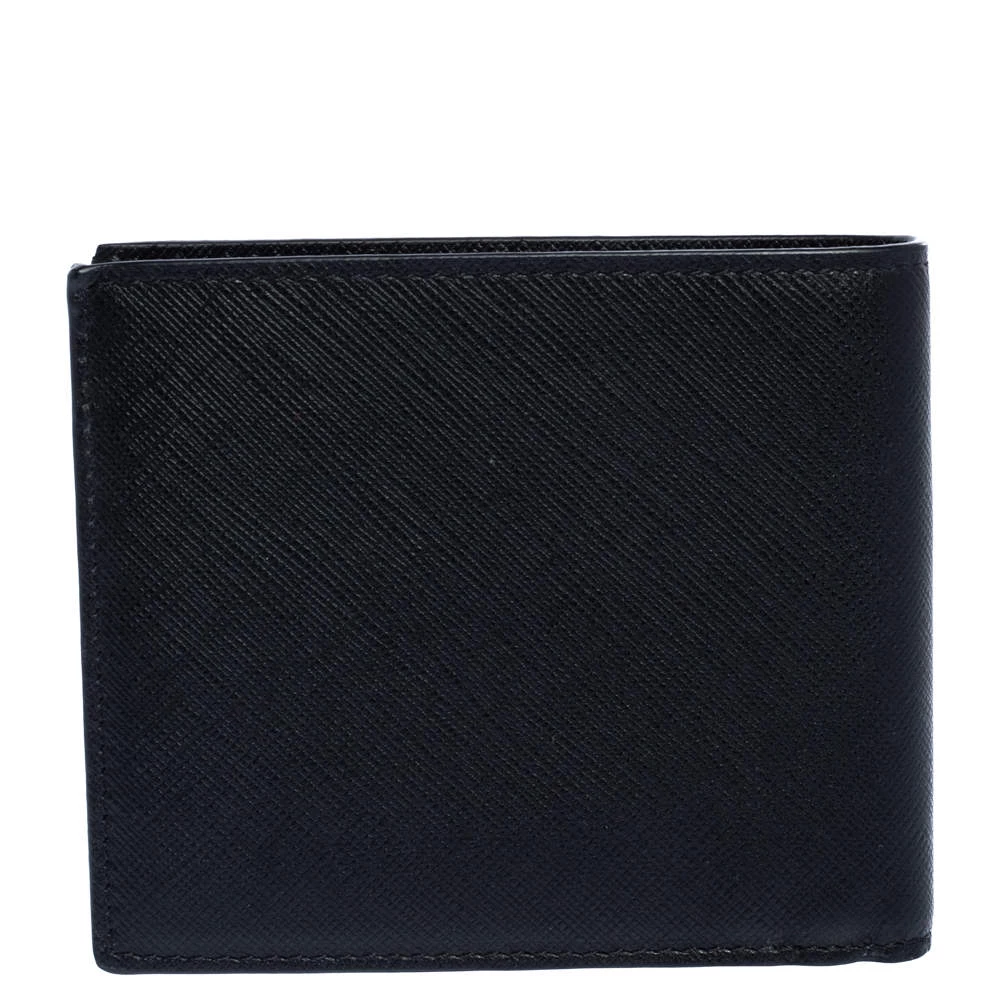 Versace Black Leather Bifold Wallet For Men - Image 5