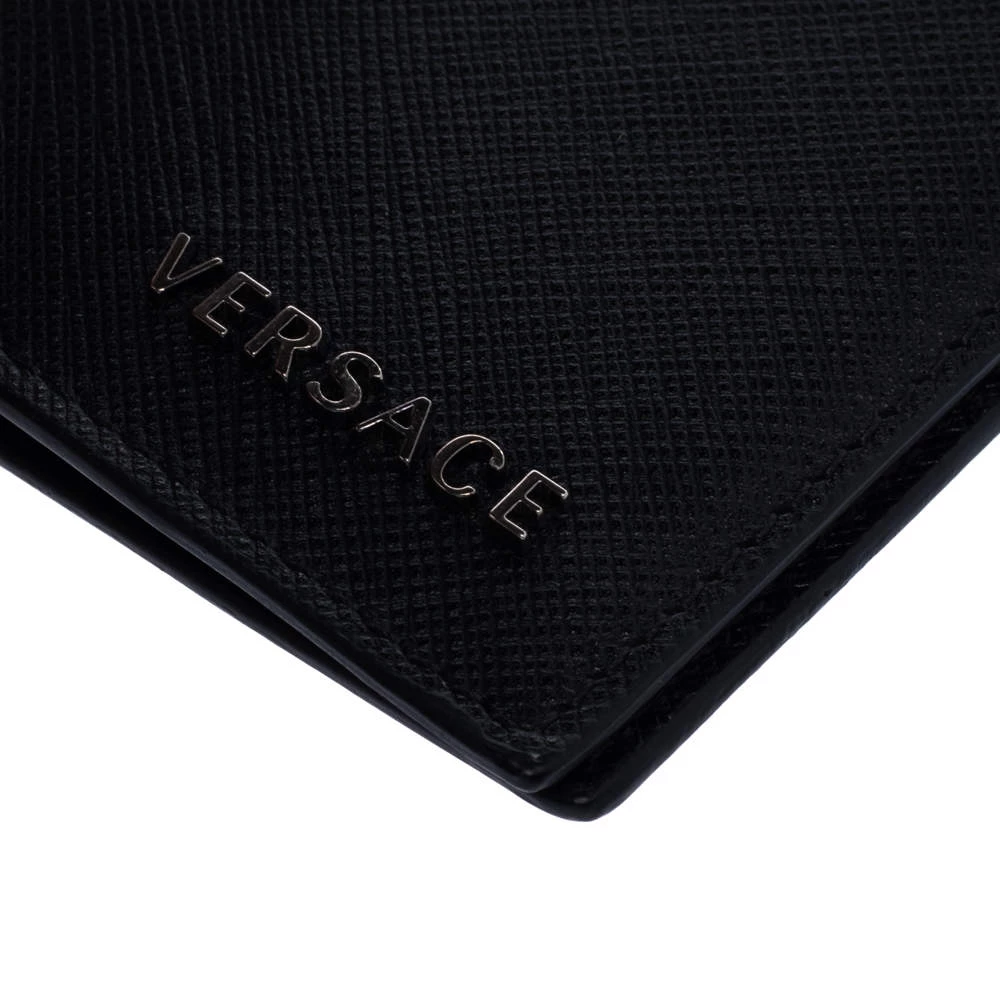 Versace Black Leather Bifold Wallet For Men - Image 11