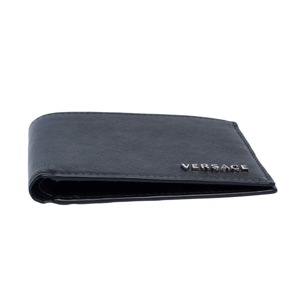Versace Black Leather Bifold Wallet For Men - Image 7