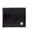 Versace Black Ostrich Leg Bifold Wallet For Men