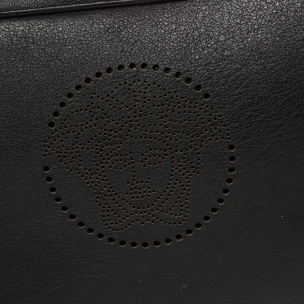 Versace Black Leather Perforated Medusa Wristlet Clutch For Men - Image 5