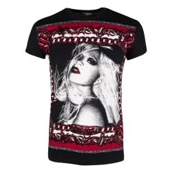 Gianni Versace Black Donatella Print Crew Neck T-Shirt M For Men