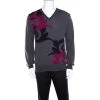 Versace Collection Grey Wool Patterned V-Neck Sweater L For Men