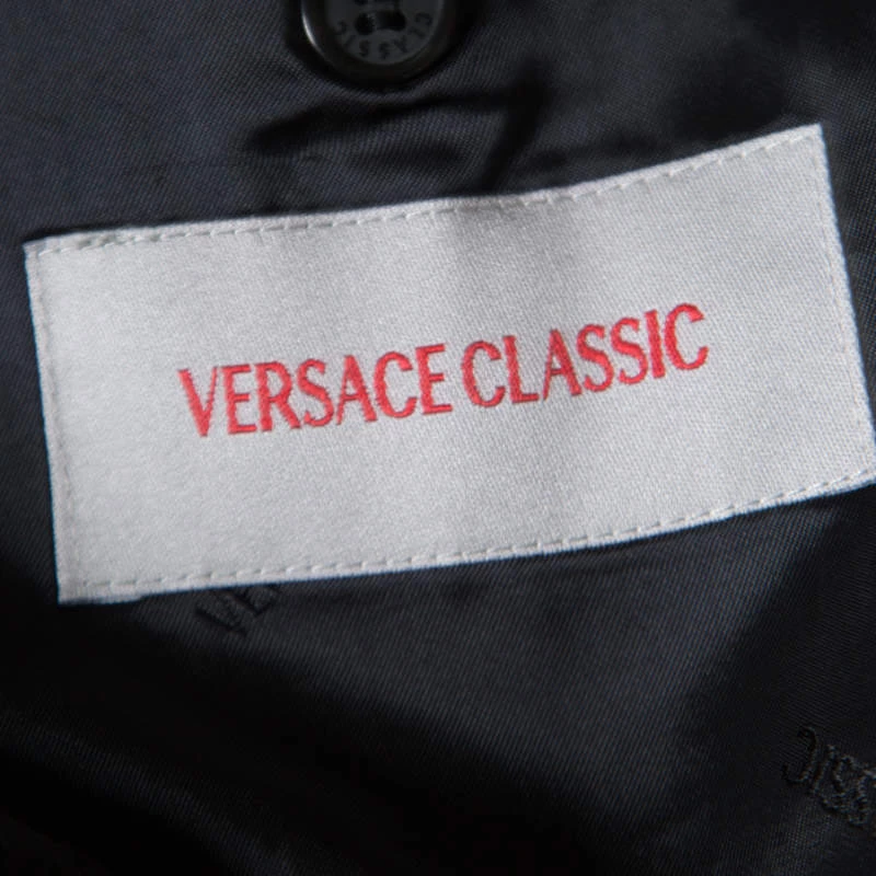 Versace Classic Black Striped Wool Tailored Blazer XL For Men - Image 5
