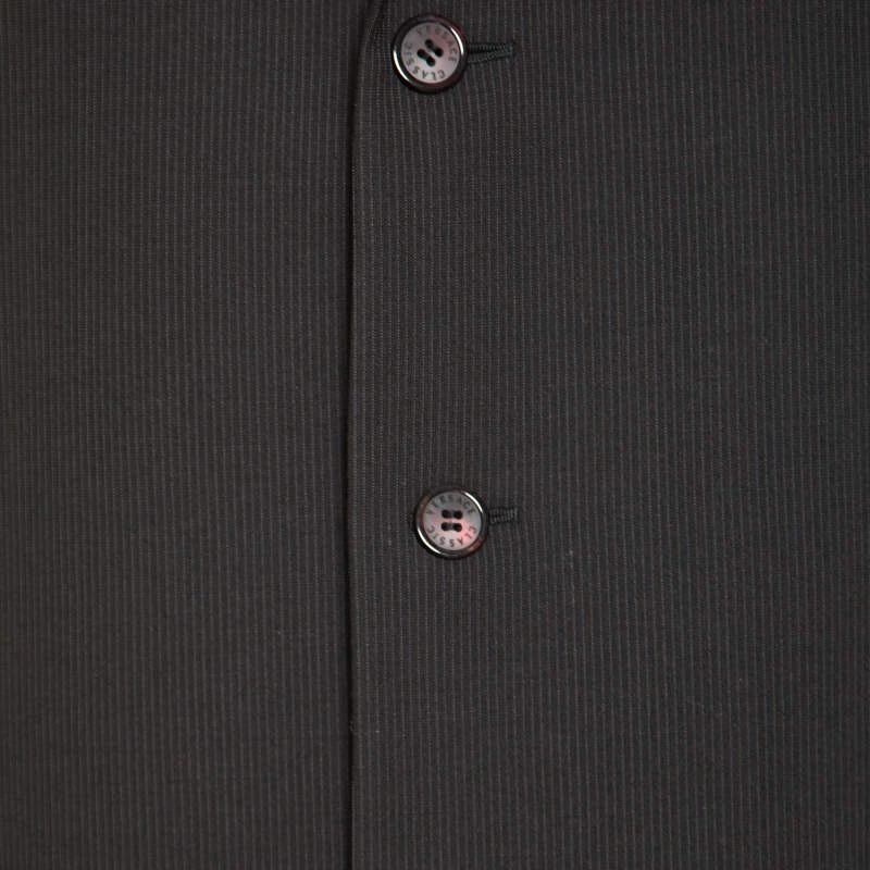 Versace Classic Black Striped Wool Tailored Blazer XL For Men - Image 6