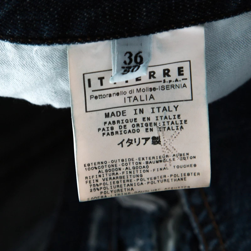 Versace Indigo Washed Denim Distressed Effect Tapered Jeans XL For Men - Image 6