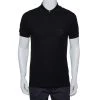 Versace Black Cotton Pique Contrast Collar Detail Polo T-Shirt S For Men