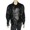 Gianni Versace Black Leather Biker Jacket XXL For Men