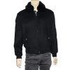 Versace Black Wool & Angora Zip Front Jacket S For Men
