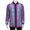 Versace Multicolor Baroque Print Silk Long Sleeve Shirt M For Men