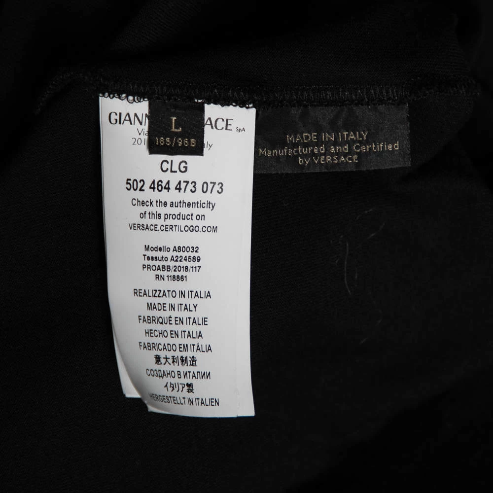 Versace Black Medusa Printed Cotton Short Sleeve T-Shirt L For Men - Image 6