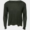 Versace Green Knit Crew Neck Long Sleeve T-Shirt M For Men