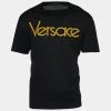 Versace Black Cotton Versace Embroidered Crew Neck T-Shirt L For Men
