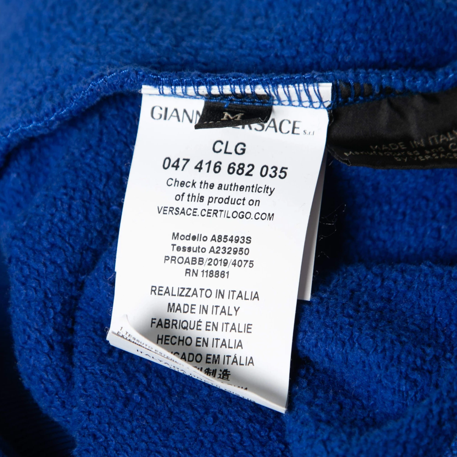 Versace Blue Logo Printed Cotton Crew Neck Sweatshirt M For Men - Image 5