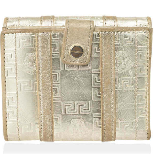 Versace Gold Embossed Leather Wallet For Men - Image 3