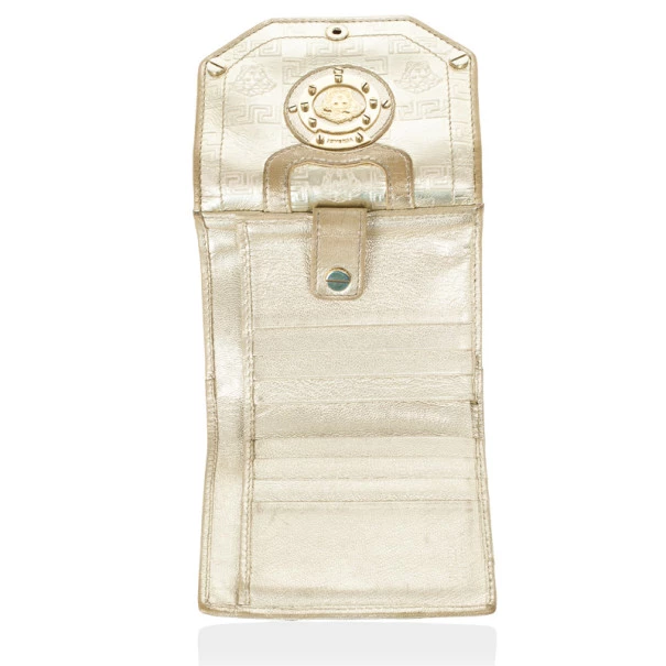 Versace Gold Embossed Leather Wallet For Men - Image 4