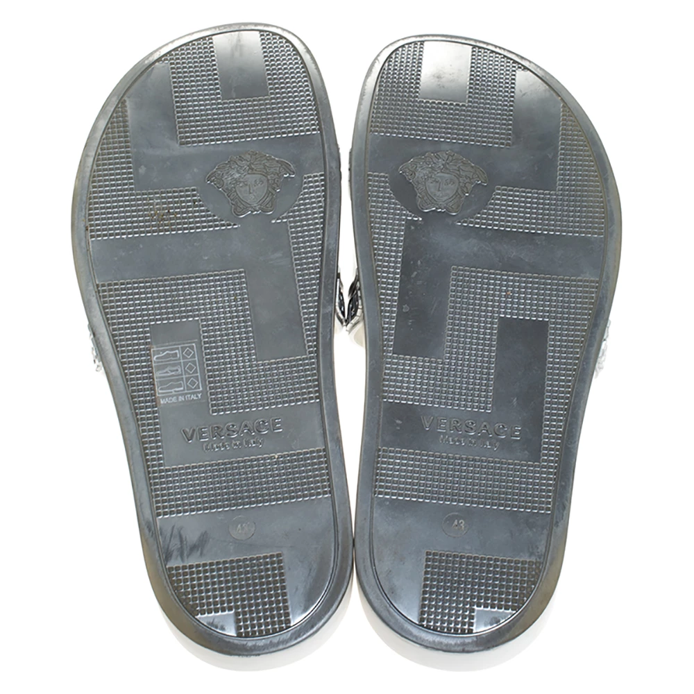 Versace Silver Rubber Medusa Head Slide Sandals Size 43 For Men - Image 6