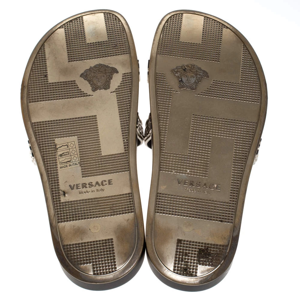 Versace Bronze Rubber Medusa Head Slides Size 43 For Men - Image 6