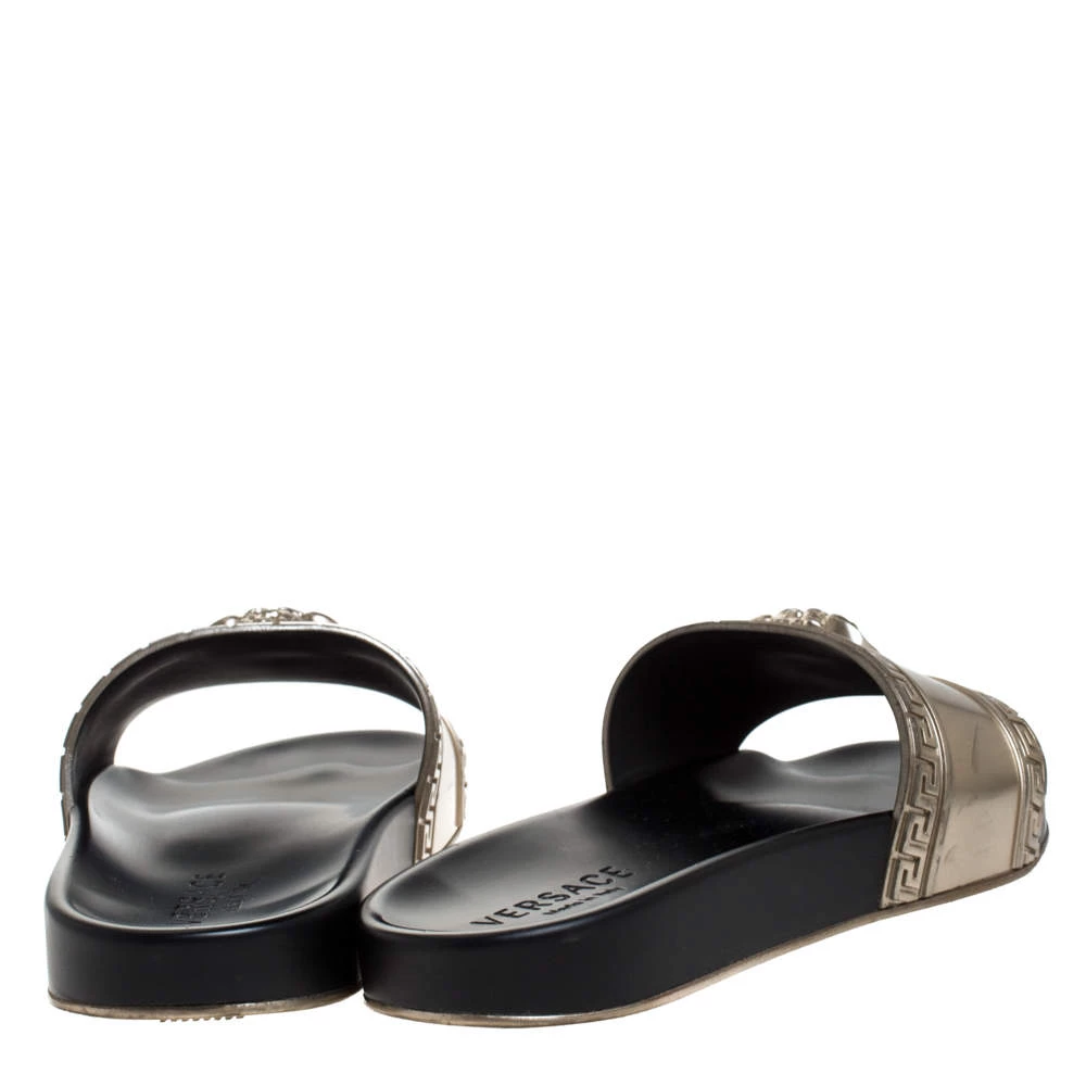 Versace Bronze Rubber Medusa Head Slides Size 43 For Men - Image 5