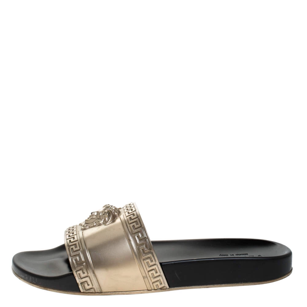 Versace Bronze Rubber Medusa Head Slides Size 43 For Men - Image 2