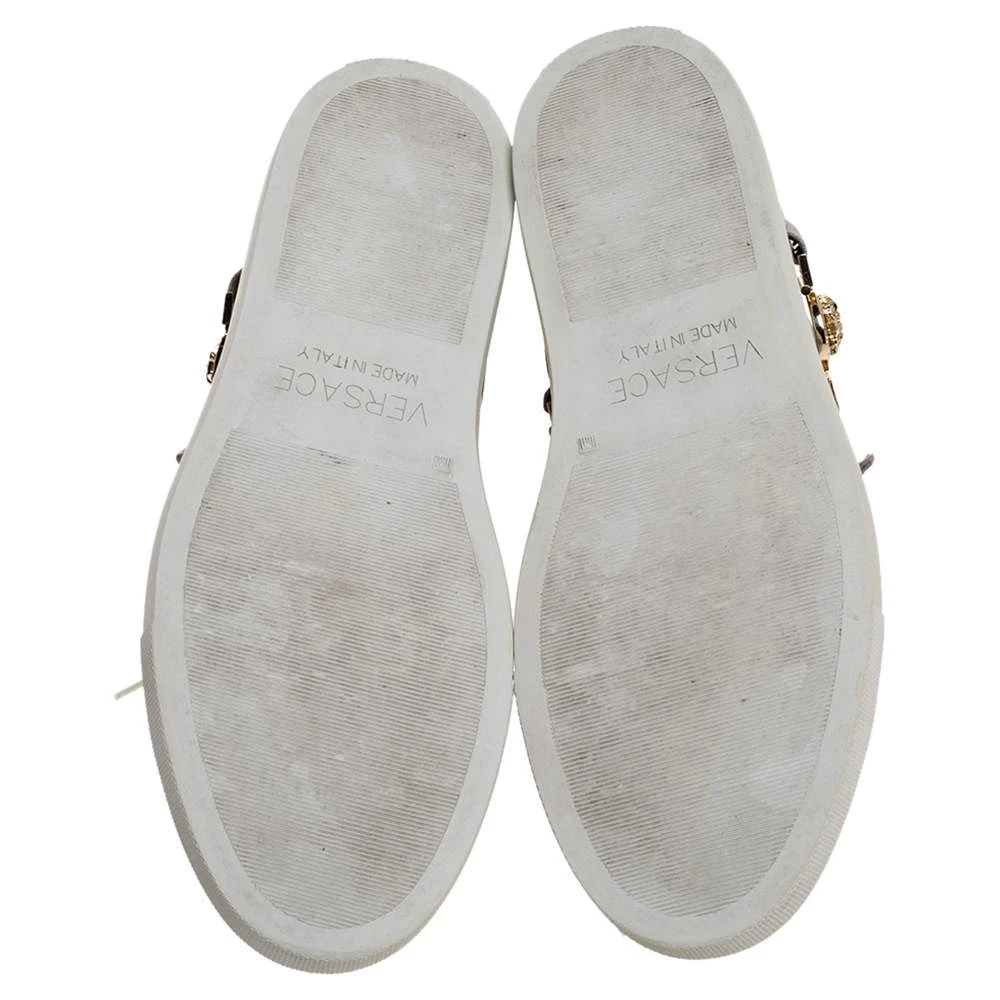 Versace Lilac Leather Medusa Embellished High Top Lace Up Sneakers Size 40 For Men - Image 6