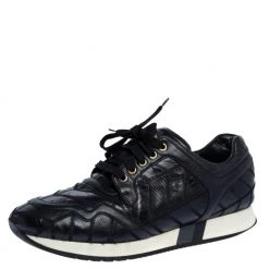 Versace Black Lizard, Ostrich And Croc Medusa Logo Low Top Sneakers Size 44 For Men