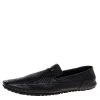 Versace Black Woven Leather Slip On Loafers Size 40 For Men
