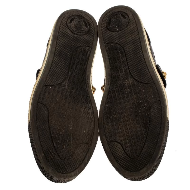 Versace Black Suede And Leather Medusa Low Top Lace Up Sneakers Size 41 For Men - Image 6