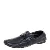 Versace Black Leather Medusa Loafers Size 44 For Men