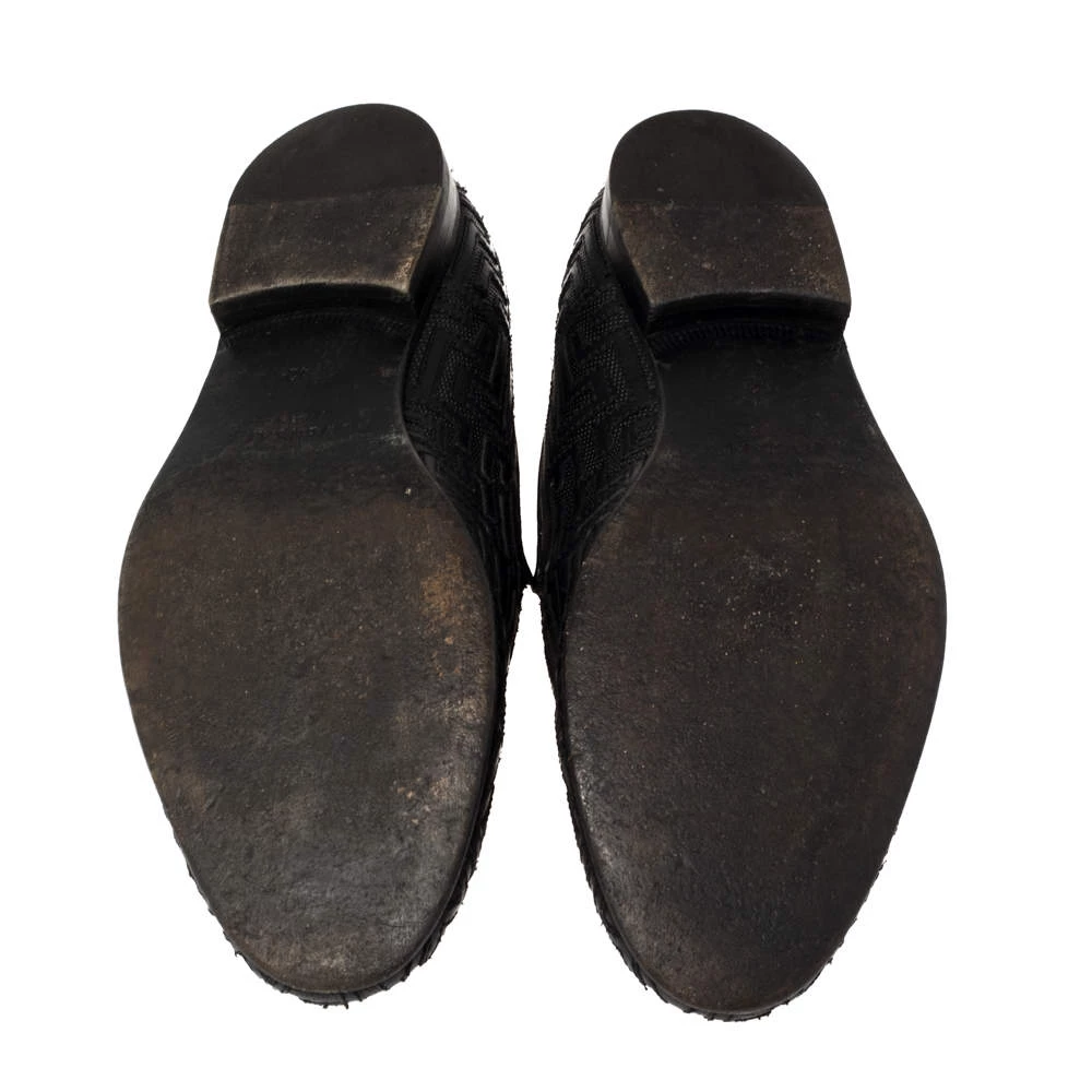 Versace Black Leather Smoking Slippers Size 42 For Men - Image 6
