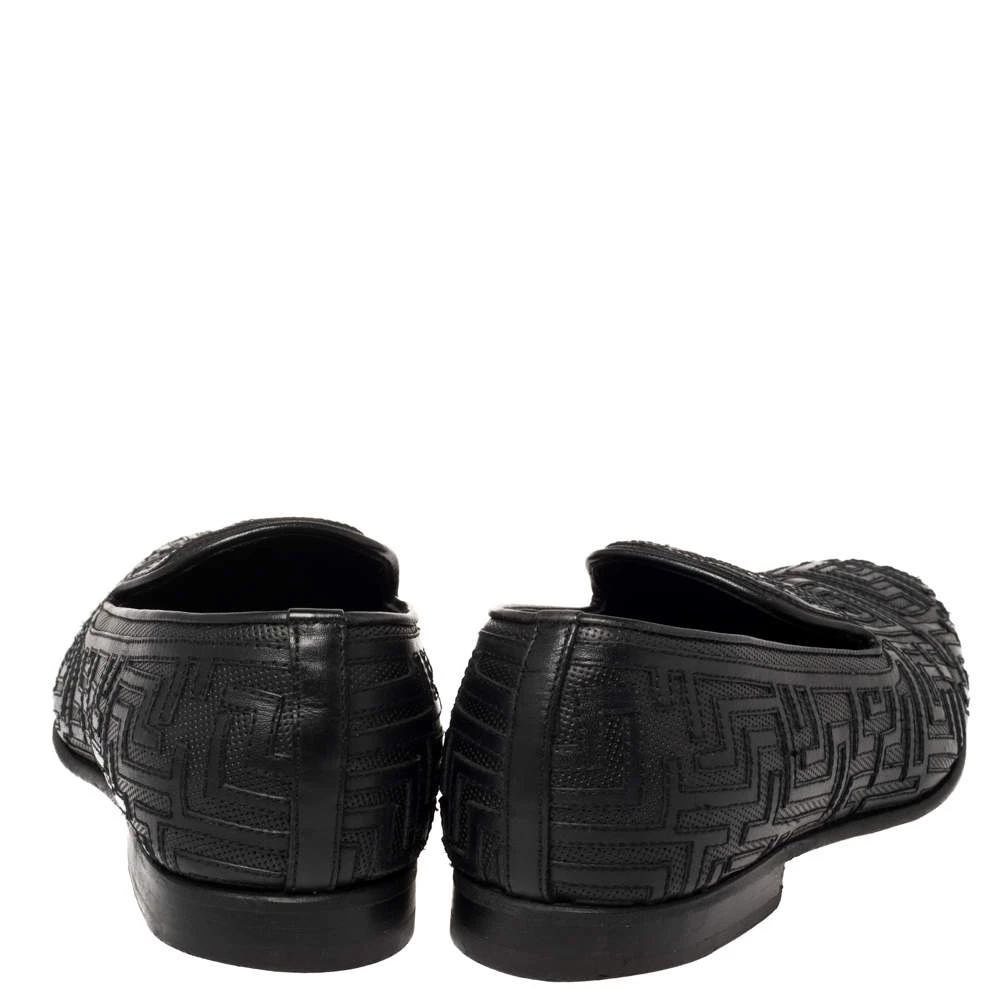 Versace Black Leather Smoking Slippers Size 42 For Men - Image 5