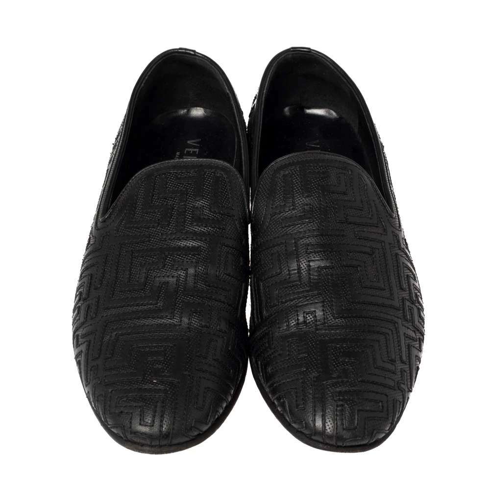 Versace Black Leather Smoking Slippers Size 42 For Men - Image 3