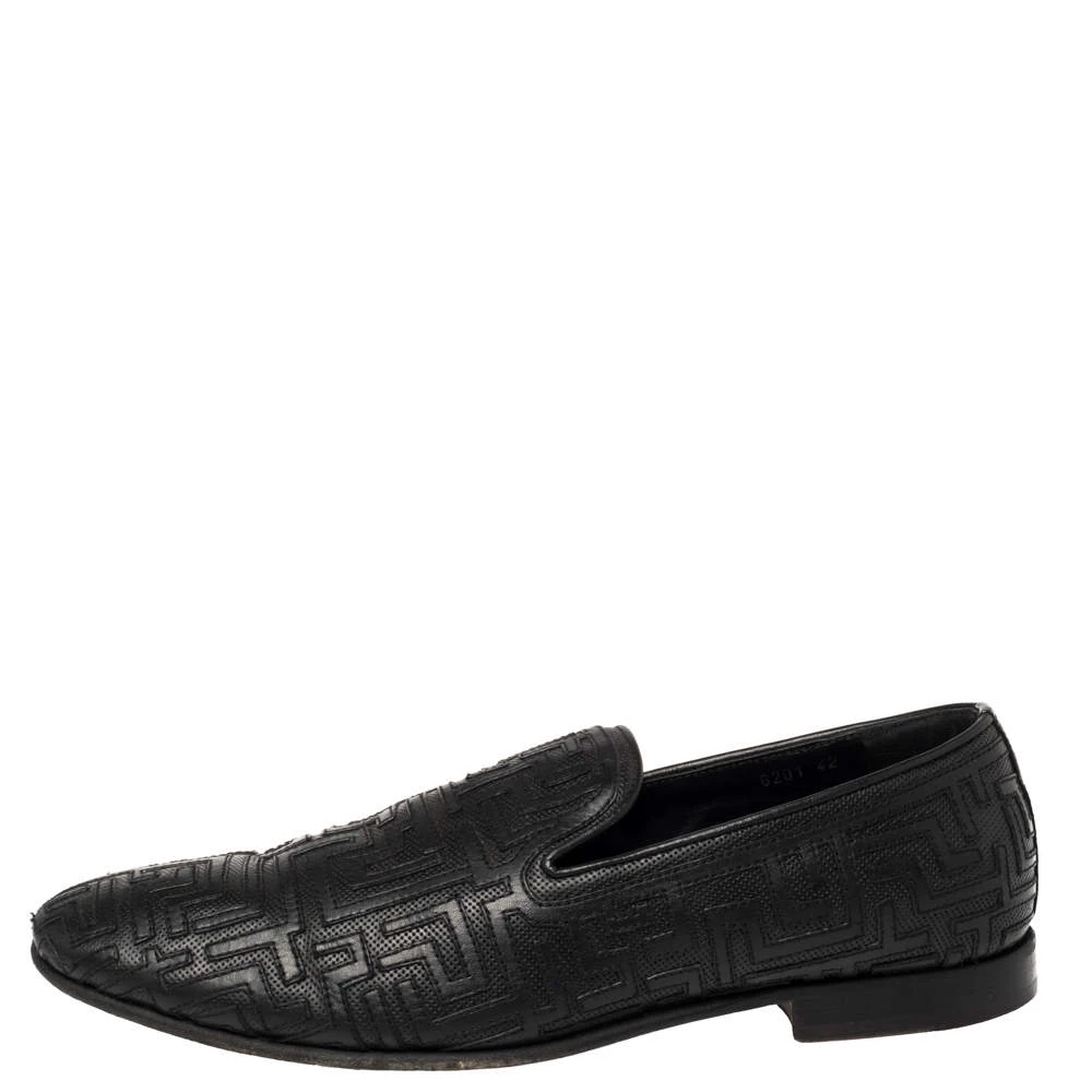Versace Black Leather Smoking Slippers Size 42 For Men - Image 2