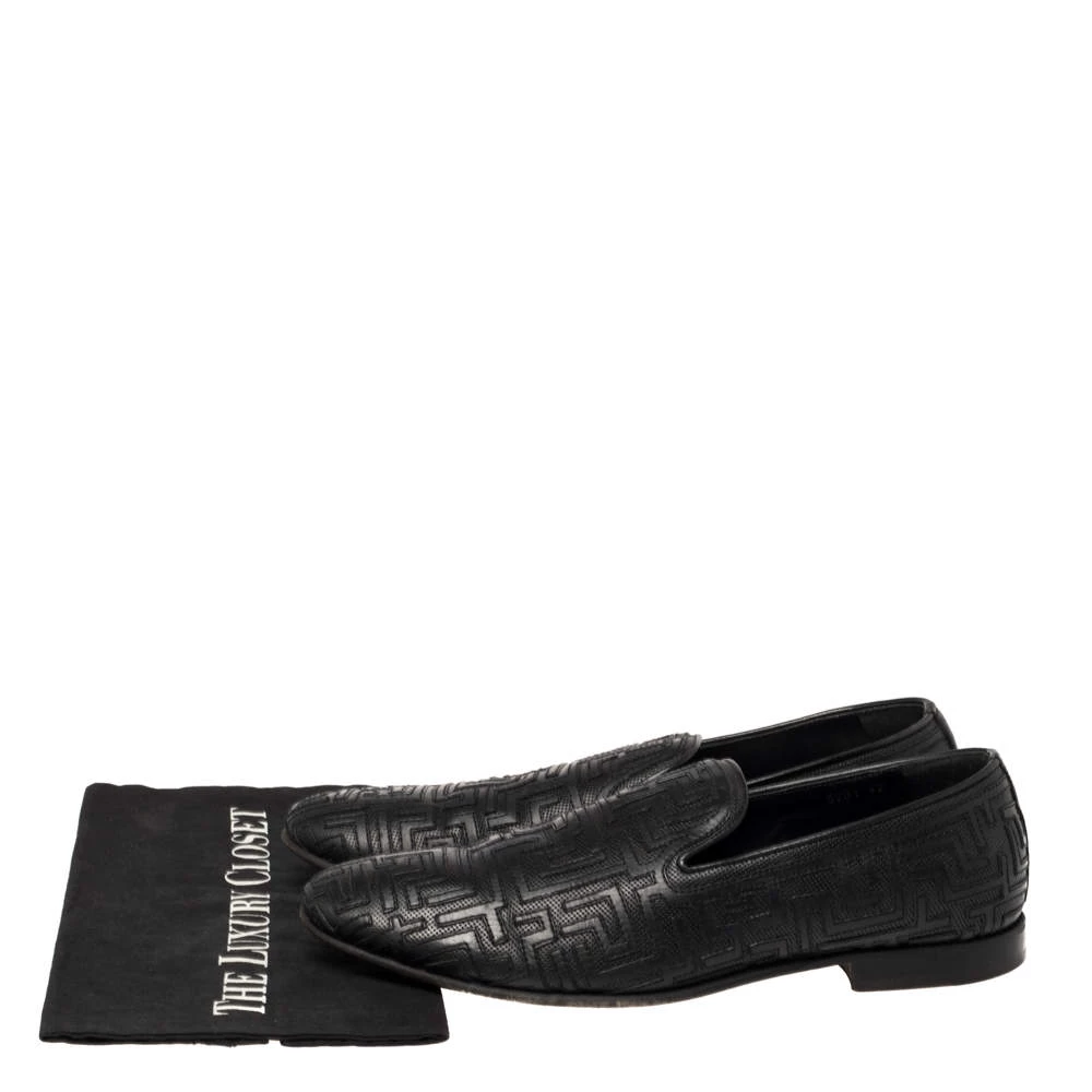 Versace Black Leather Smoking Slippers Size 42 For Men - Image 8